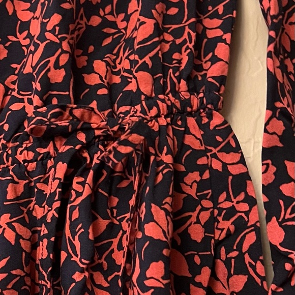 LOFT Petites Black & Burnt Sienna Leaf Print Mini Dress/Tunic Top - Picture 8 of 15